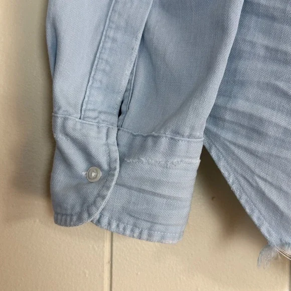 Frank & Eileen Womens Eileen Relax Light Blue Button Up Shirt Size S Coastal - Picture 4 of 13